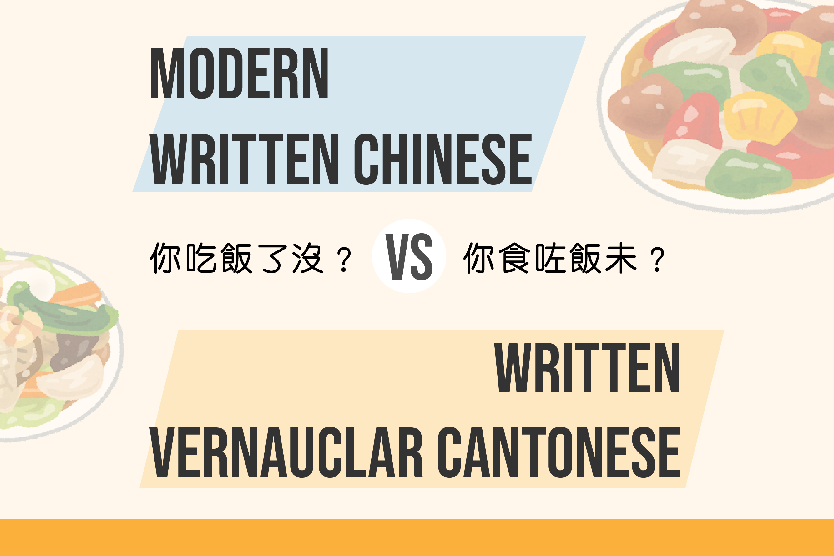 modern written Chinese vs written vernacular Cantonese